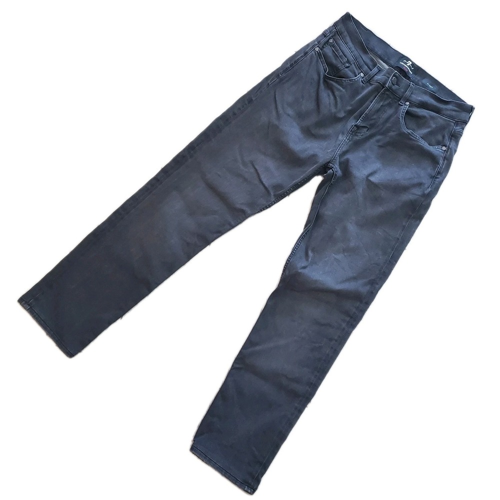 Seven For All Mankind Womens 34 Luxe Performance Plus Stretch Black Slimmy Jeans